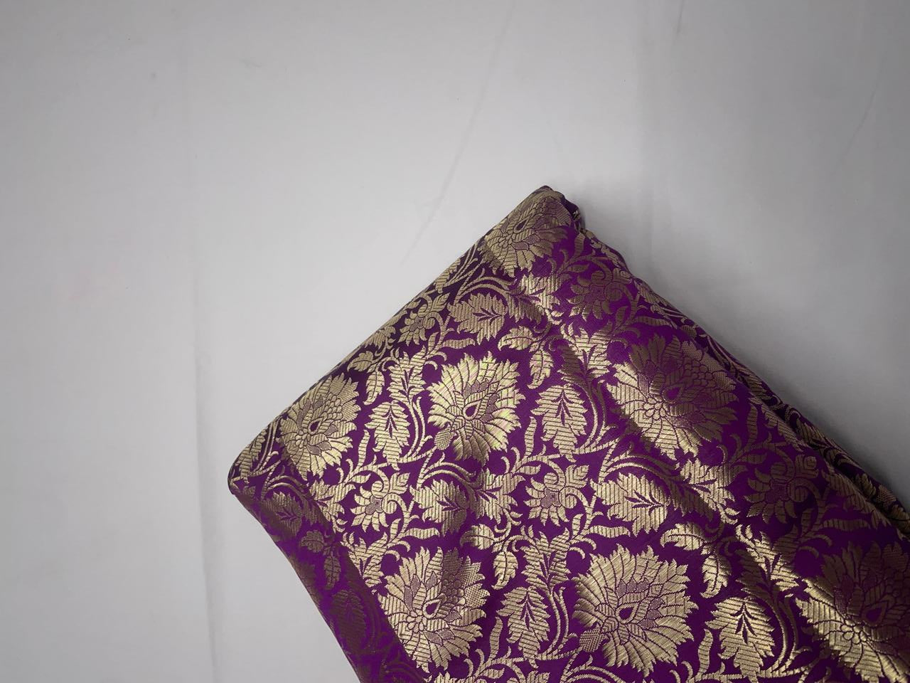 Royal Purple Floral Semi Brocade Kapdashop