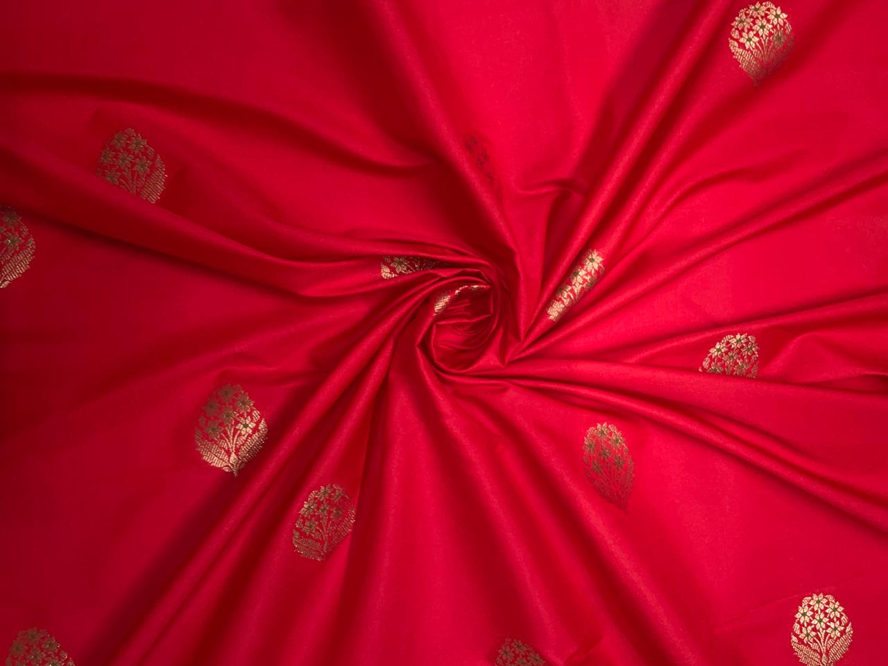 Red Floral Silk Boti Embroidery 44 Kapdashop