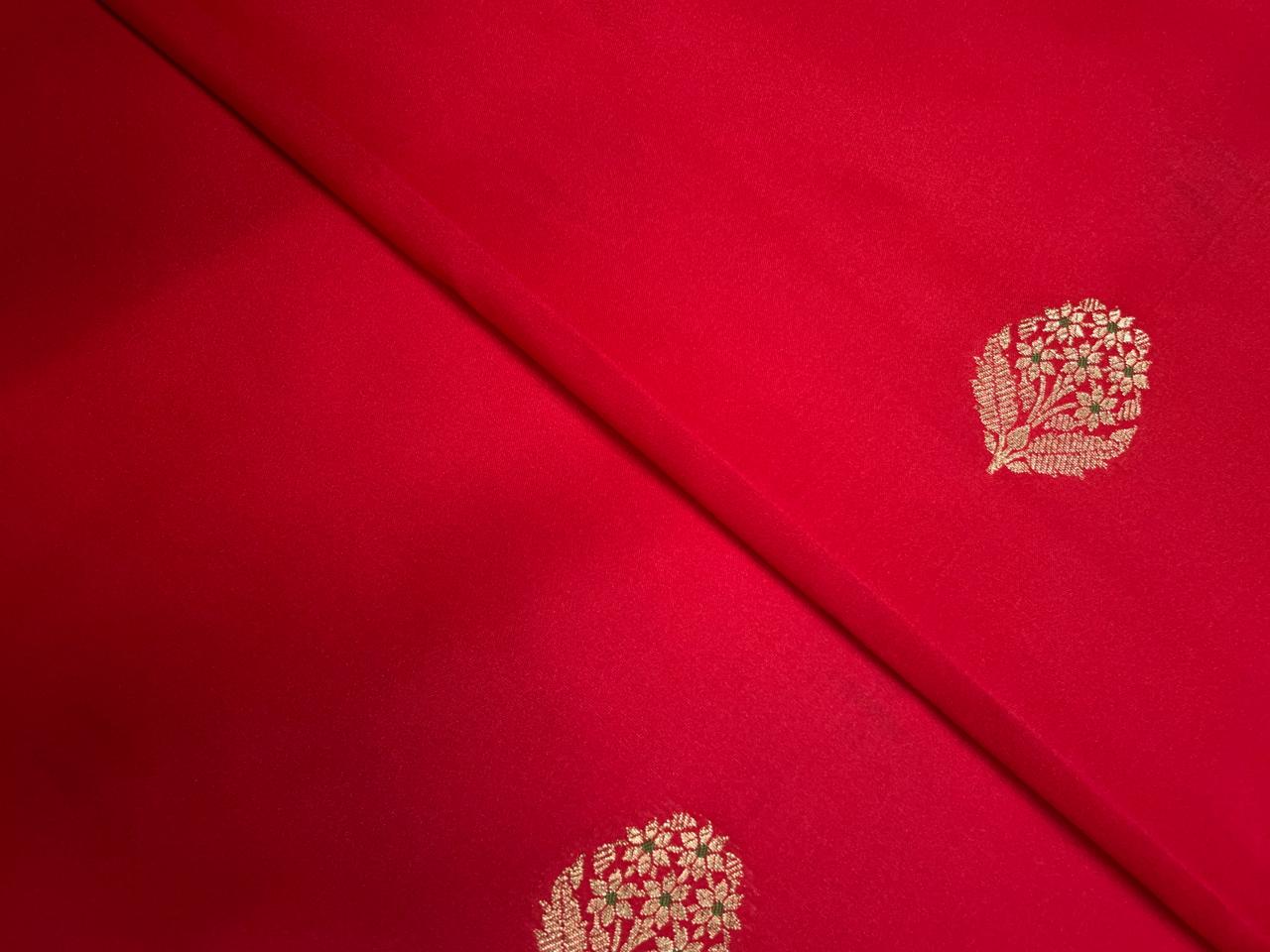 Red Floral Silk Boti Embroidery 44 Kapdashop