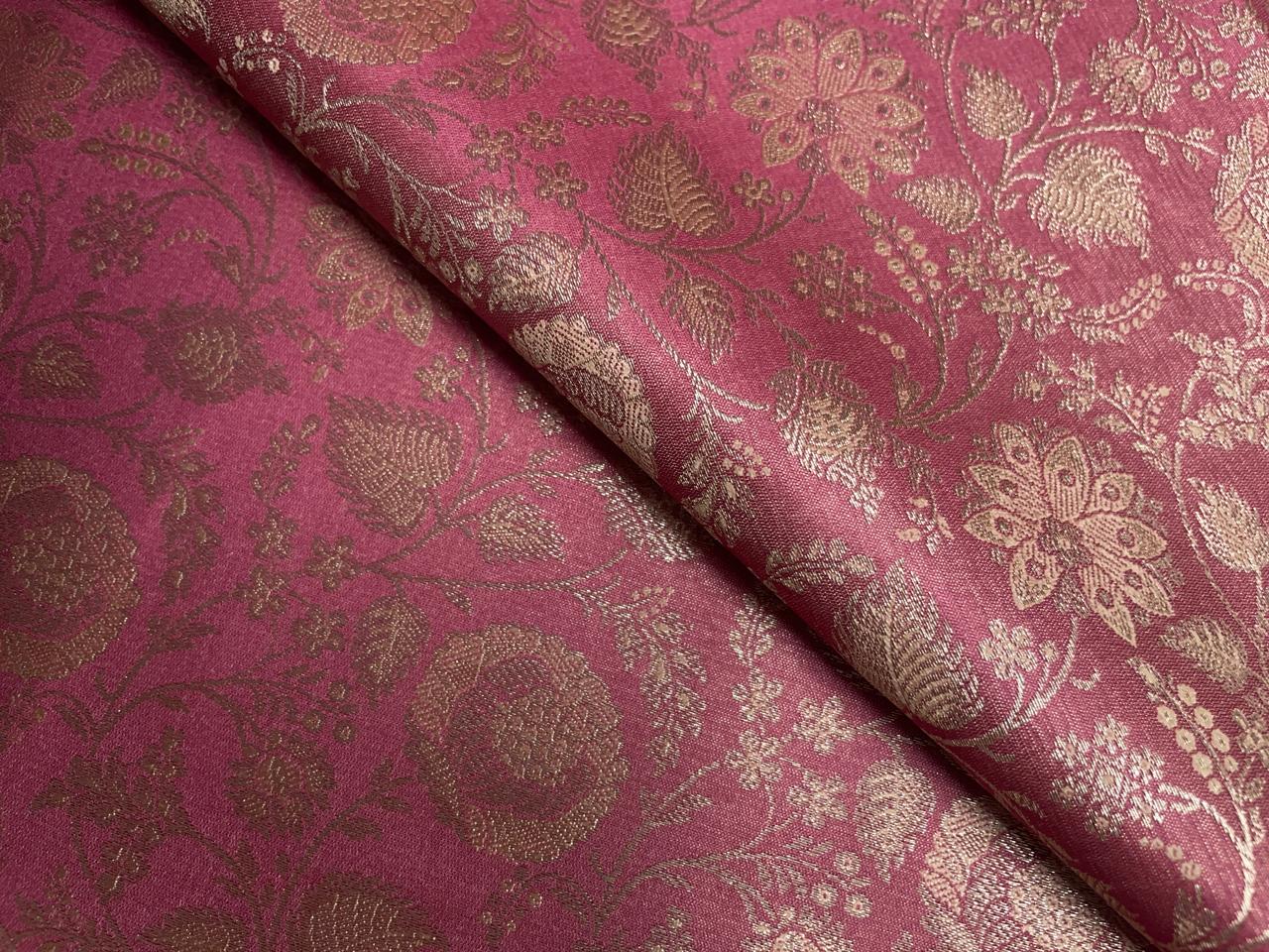 Light Pink Floral Semi Brocade Kapdashop