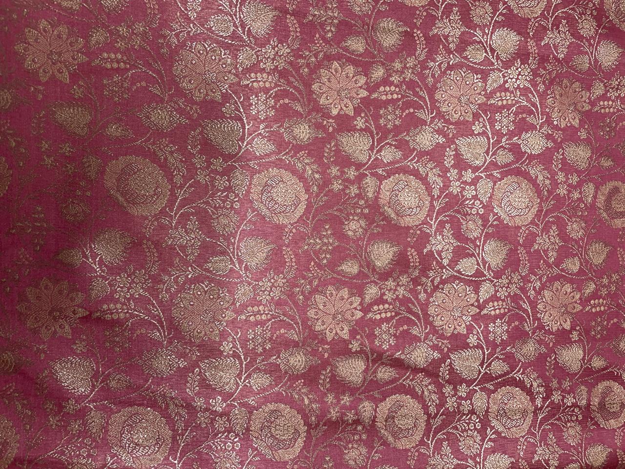 Light Pink Floral Semi Brocade Kapdashop