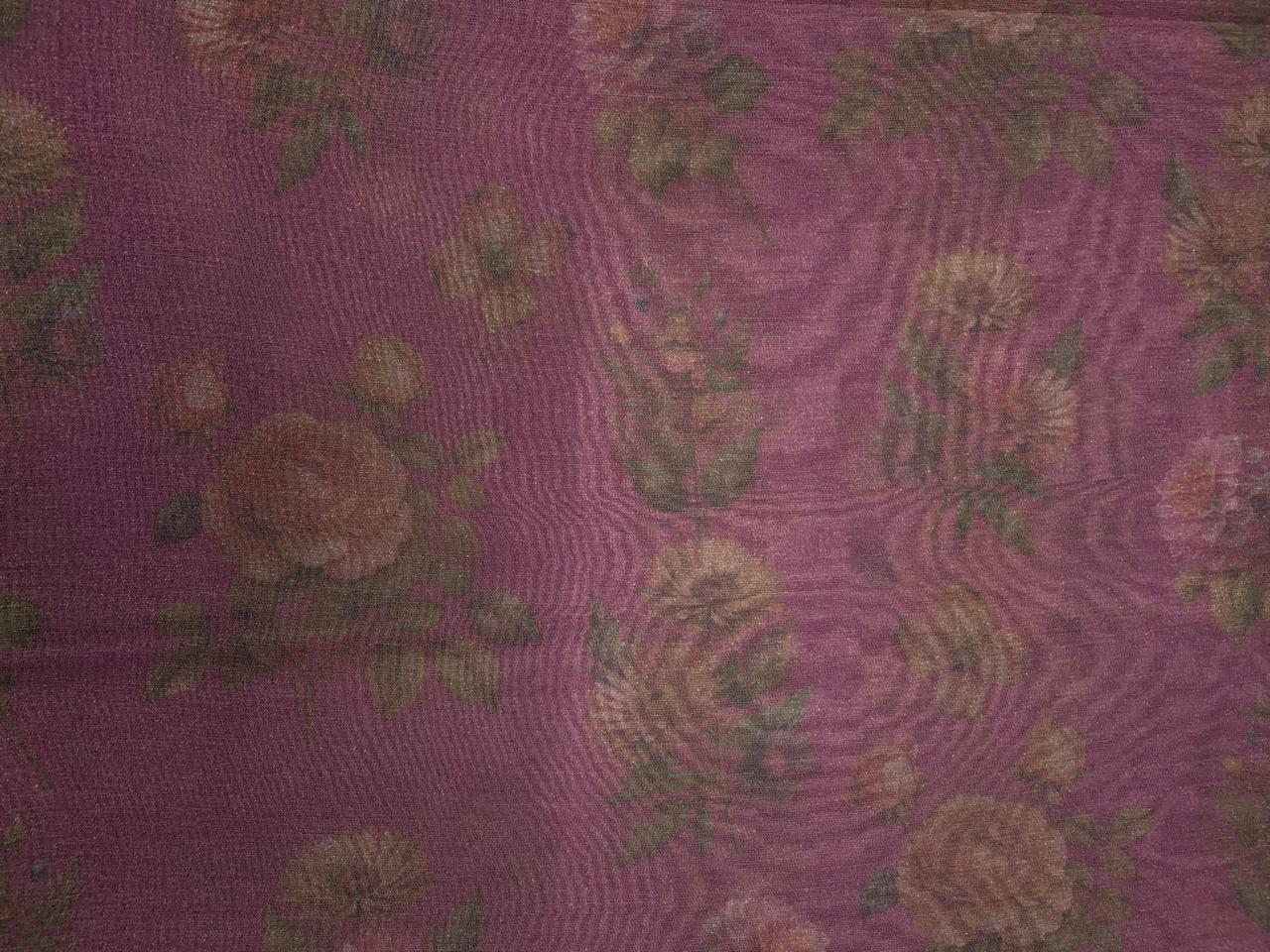 Pink Floral Tissue Embroiderd Fabric Kapdashop