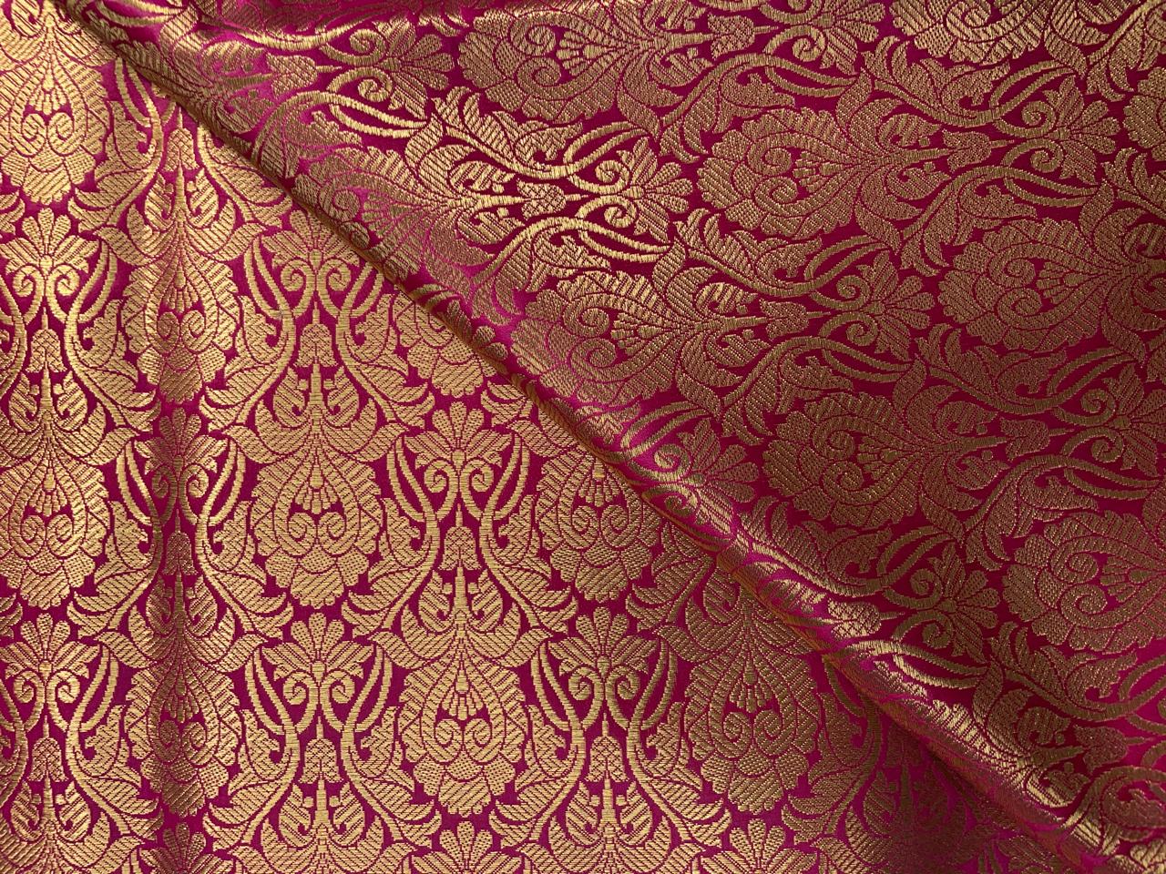 Magenta Floral Semi Brocade 2 Kapdashop