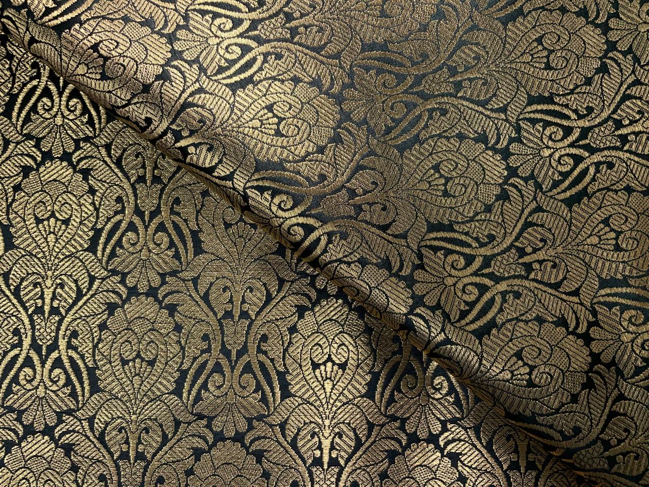 Black Floral Semi Brocade 2 Kapdashop