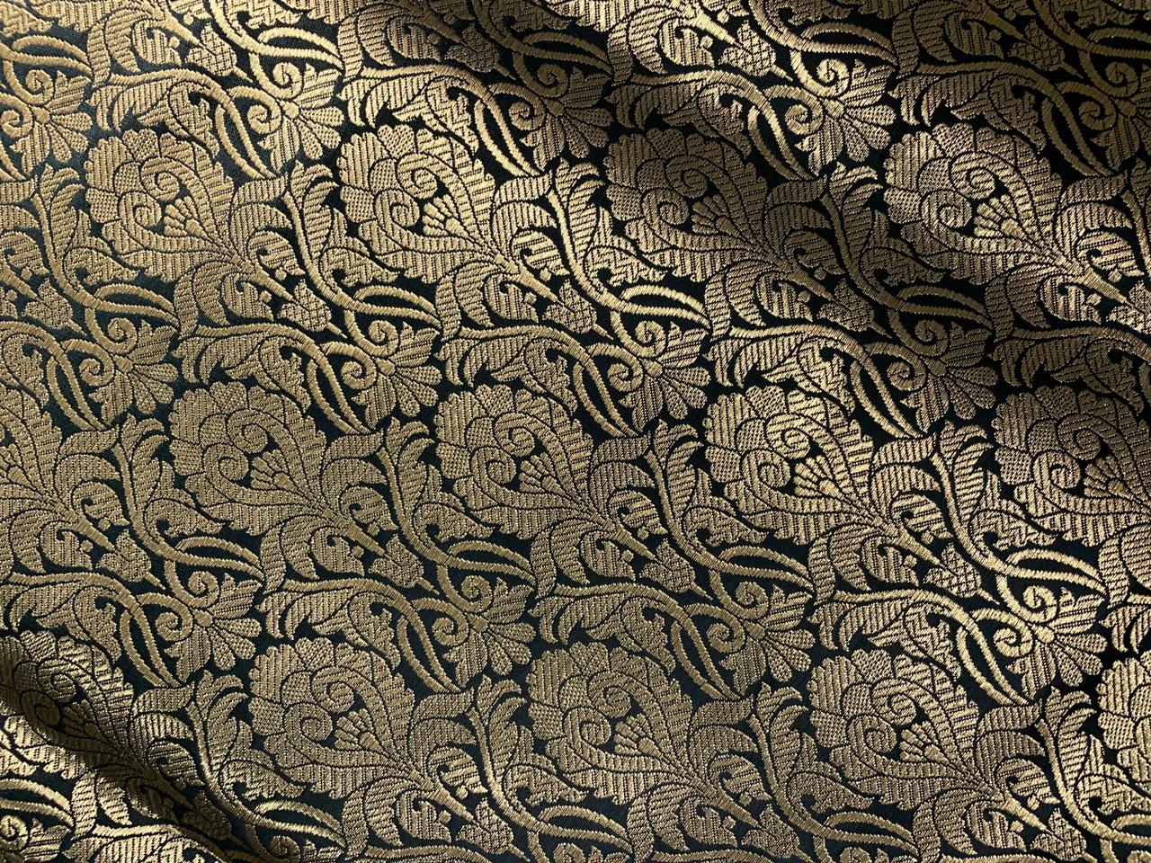 Black Floral Semi Brocade 2 Kapdashop