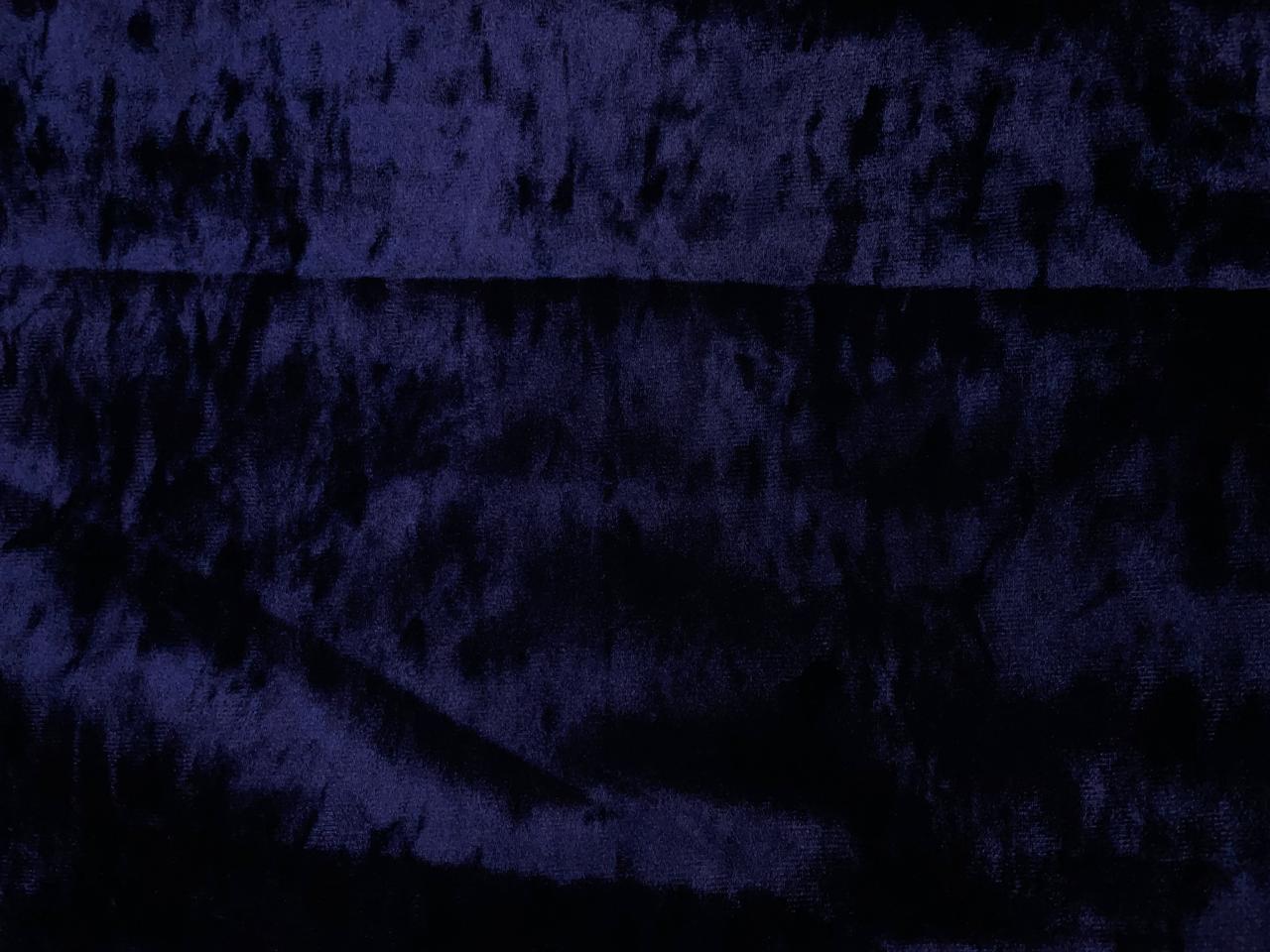 Navy Blue Plain Ice Velvet Lycra Fabric Kapdashop