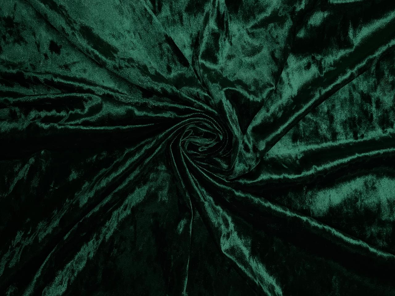 Bottle Green Plain Ice Velvet Lycra Fabric Kapdashop