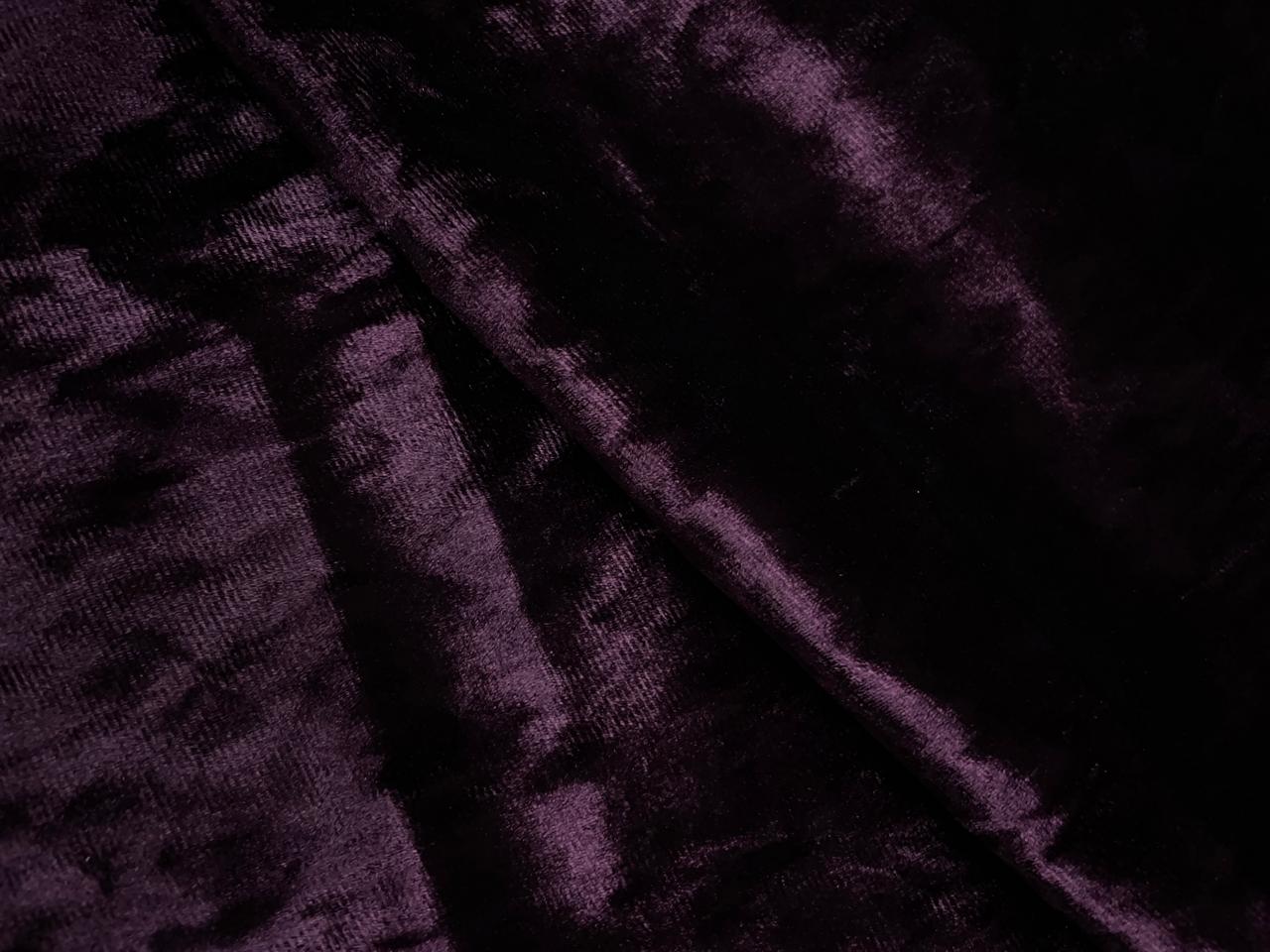 Dark Wine Plain Ice Velvet Lycra Fabric Kapdashop