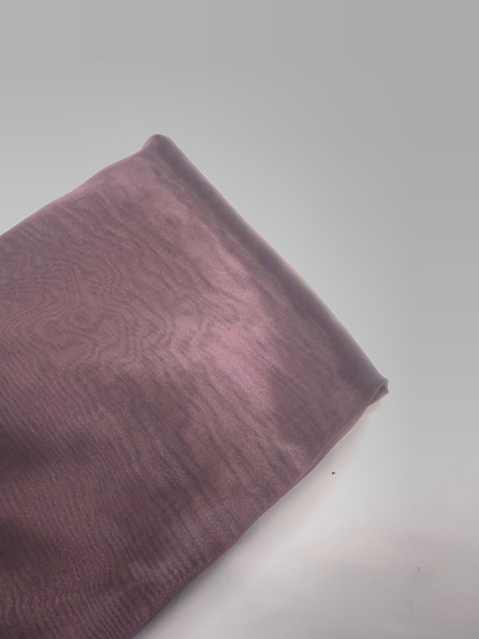 Brown Silver Two Tone Organza Kapdashop