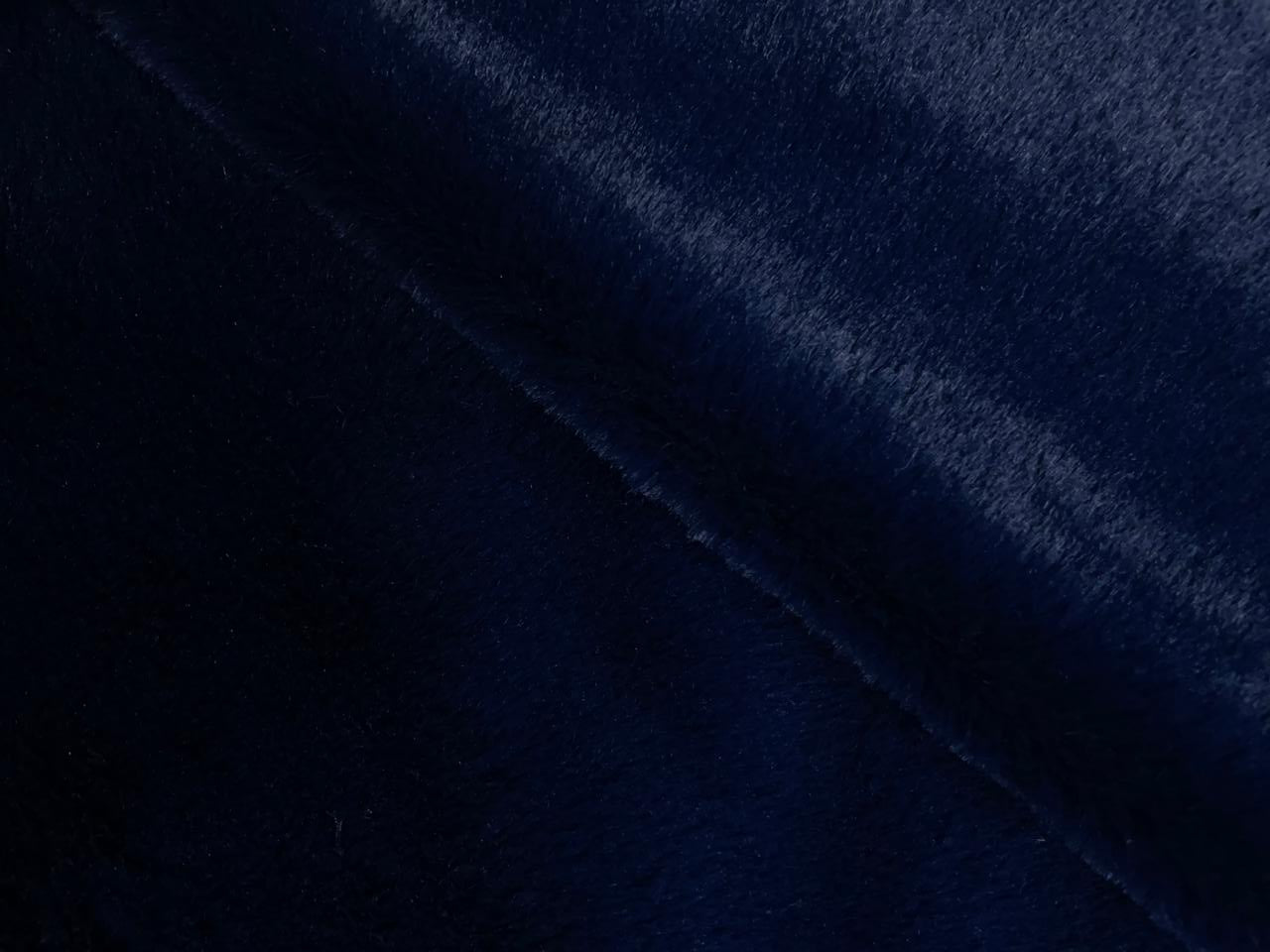 Navy Blue Plain Imported Rabbit Fur Fabric Kapashop