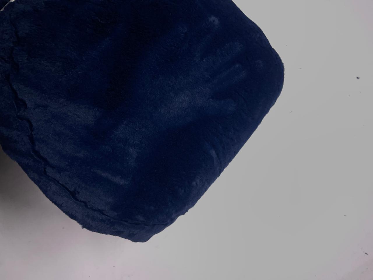 Navy Blue Plain Imported Rabbit Fur Fabric Kapashop