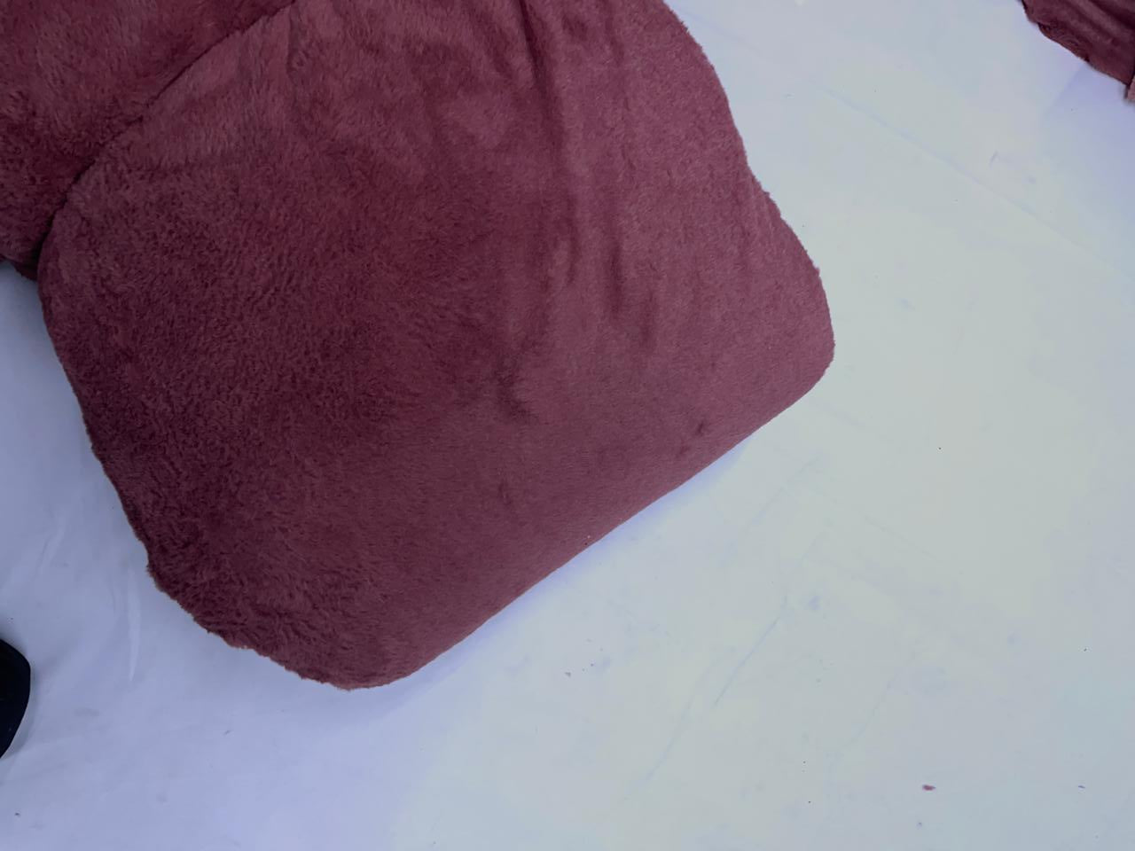 Dusty Pink Plain Imported Rabbit Fur Fabric Kapashop