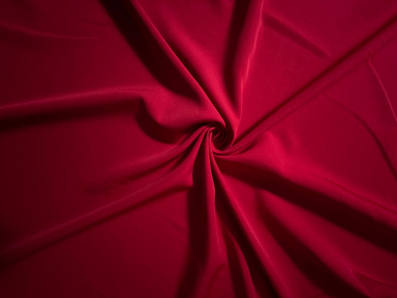 Red Plain Barbie Crepe Fabric KTEX