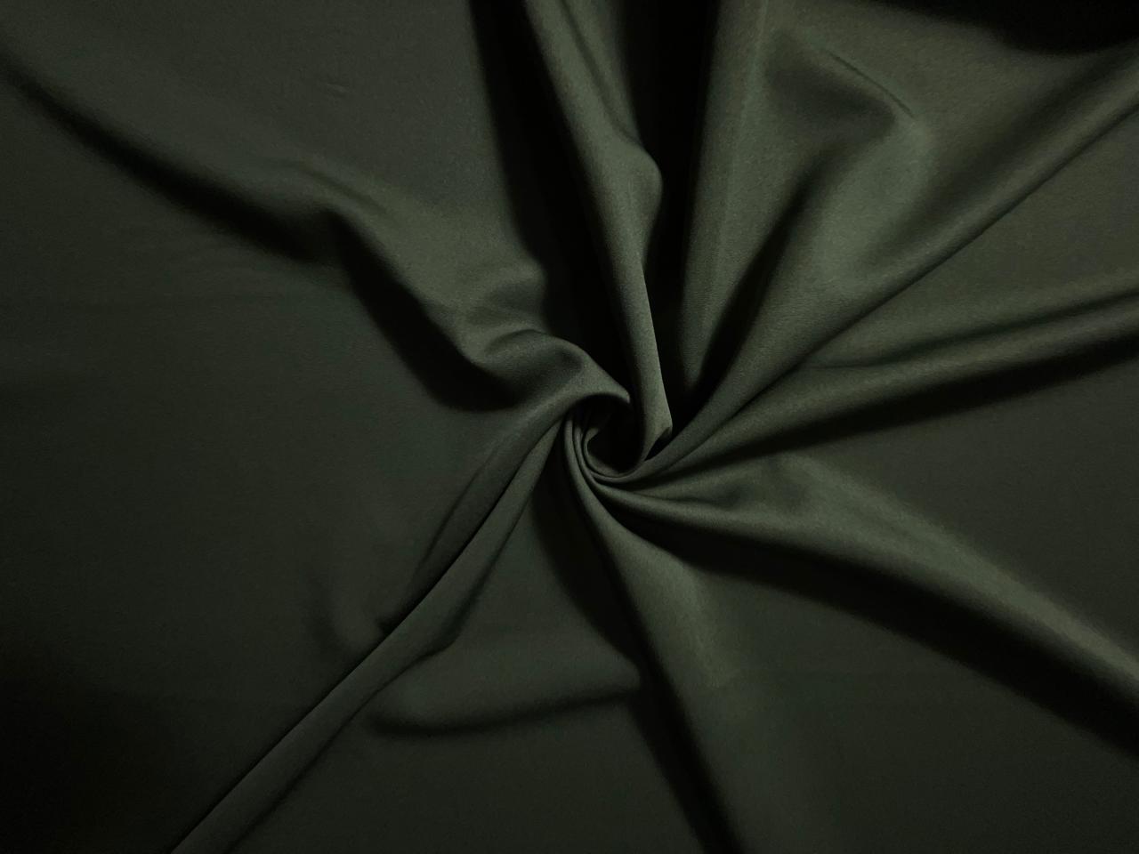 Dark Olive Plain Barbie Crepe Fabric KTEX