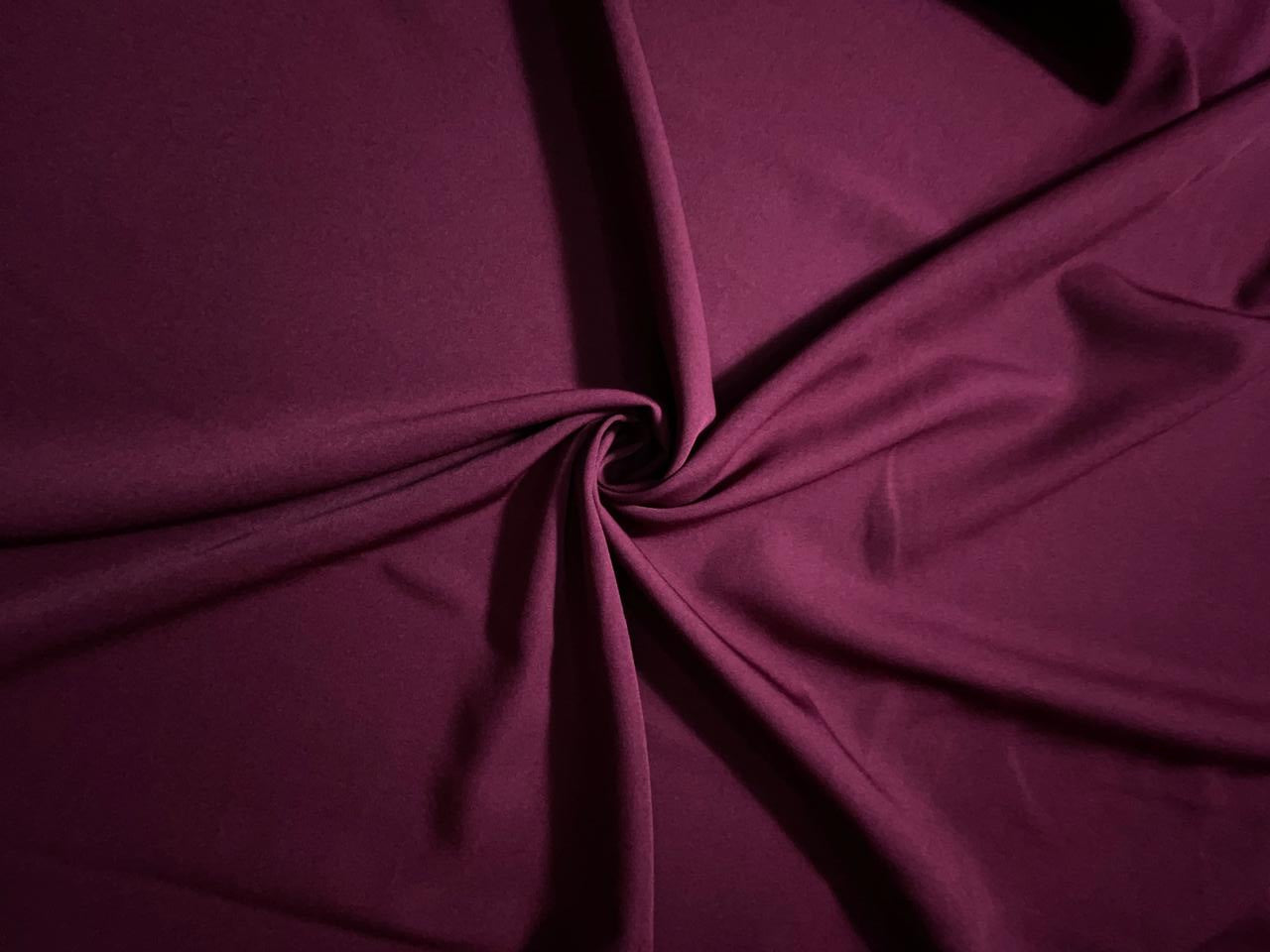 Wine Plain Barbie Crepe Fabric KTEX