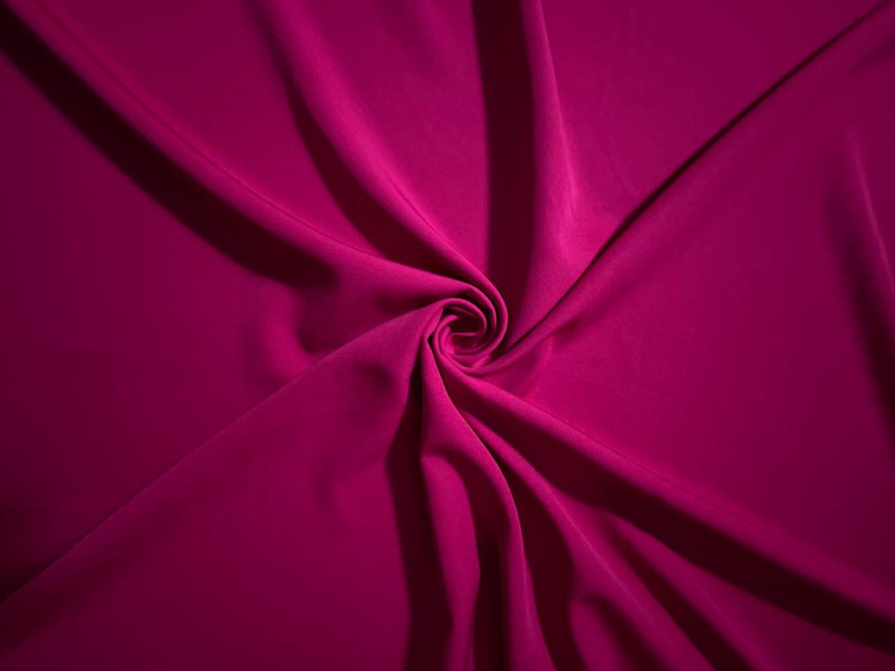 Hot Pink Plain Barbie Crepe Fabric KTEX