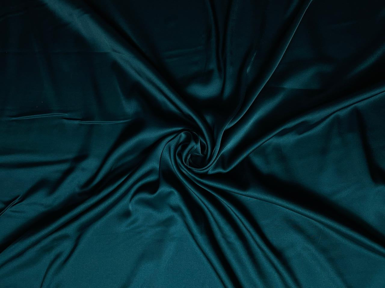 Bottle Green Plain Armani Satin Lycra Fabric KTEX
