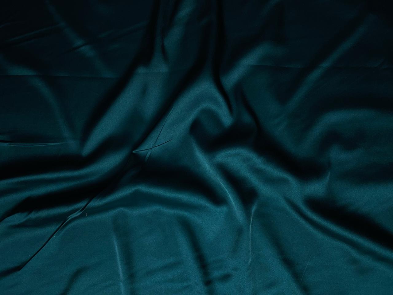 Bottle Green Plain Armani Satin Lycra Fabric KTEX
