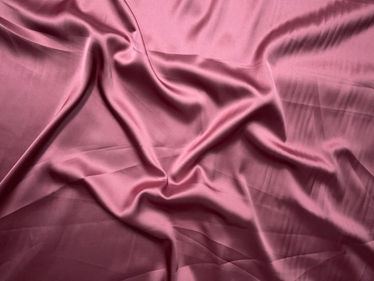 Light Onion Pink Plain Armani Satin Lycra Fabric KTEX
