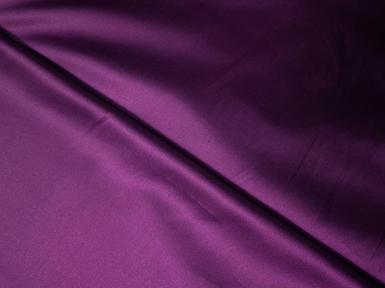 Dark Purple Plain Armani Satin Lycra Fabric KTEX