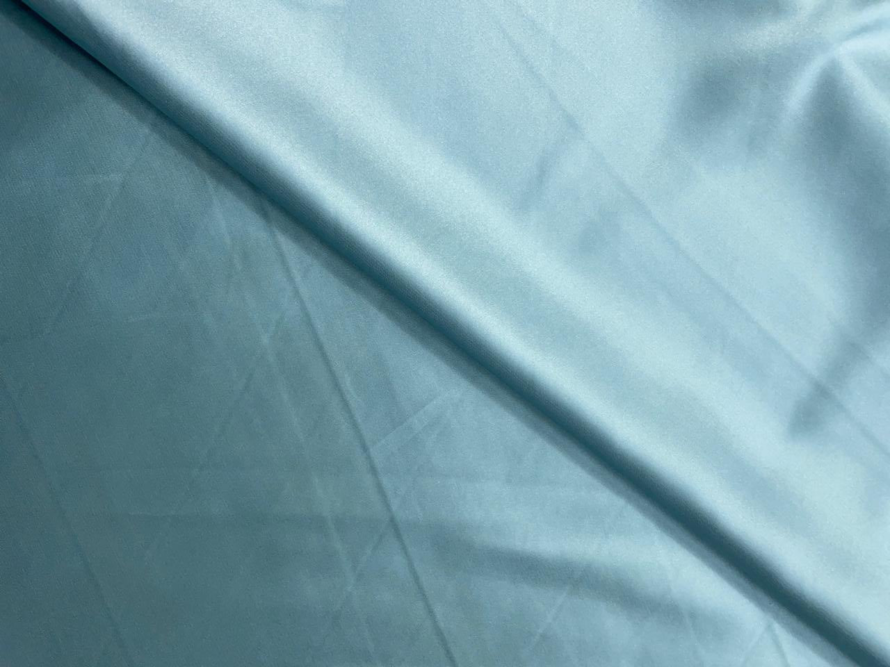 Ice Blue Plain Armani Satin Lycra Fabric KTEX