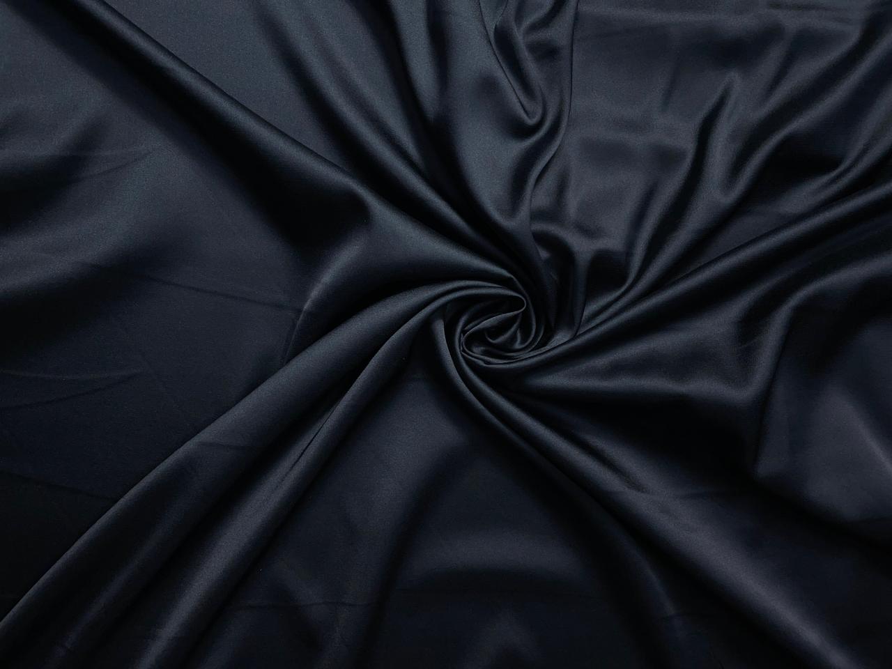 Dark Grey Plain Armani Satin Lycra Fabric KTEX