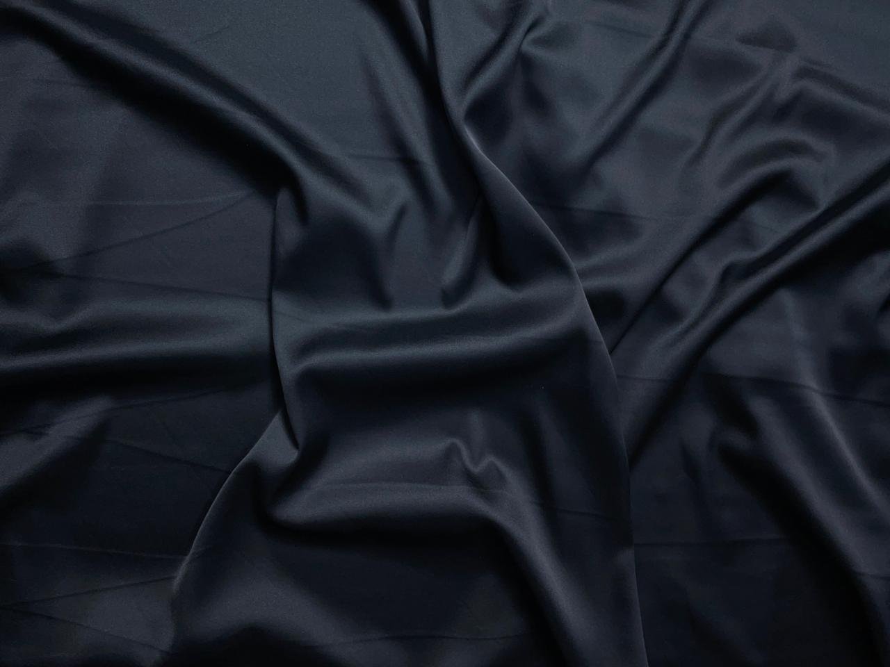 Dark Grey Plain Armani Satin Lycra Fabric KTEX