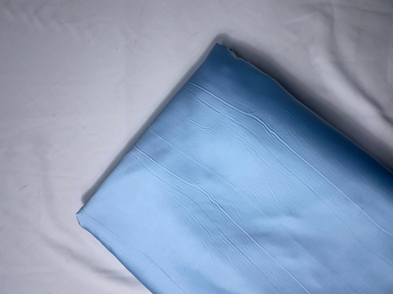 Sky Blue Plain Armani Satin Lycra N348Ll Fabric KTEX