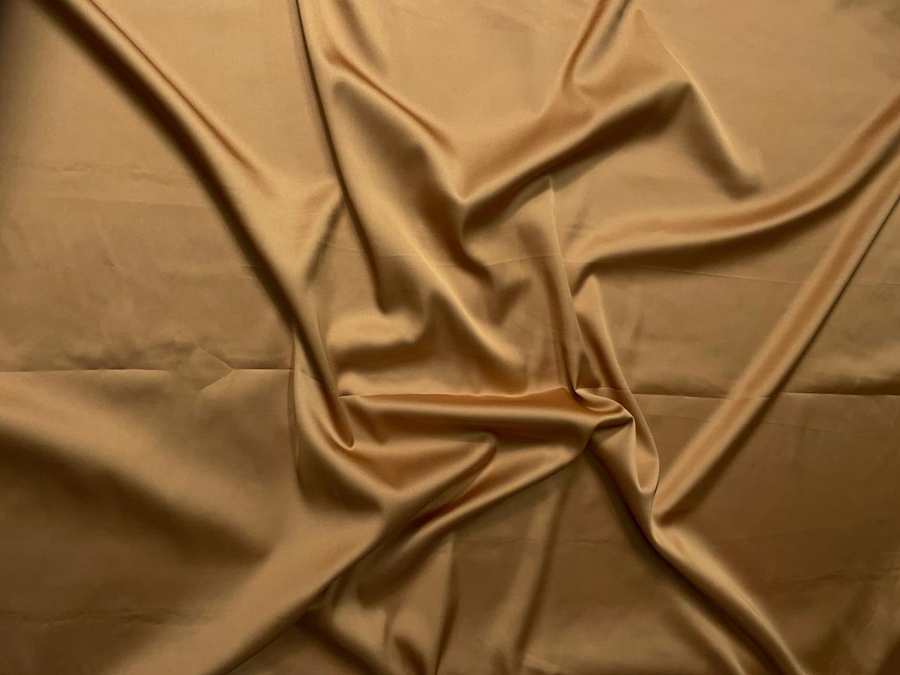 Mustard Plain Armani Satin Lycra Fabric KTEX