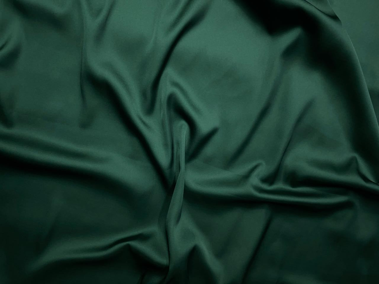 Dark Green Plain Armani Satin Lycra Fabric KTEX