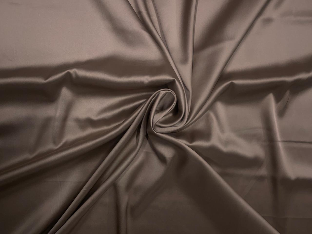 Beige Plain Armani Satin Lycra N134D Fabric KTEX
