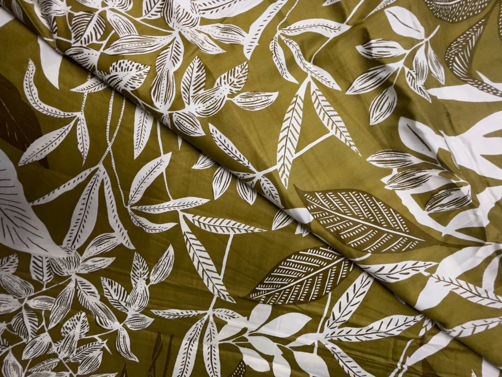 Mehndi Floral Modal Satin Fabric KTEX