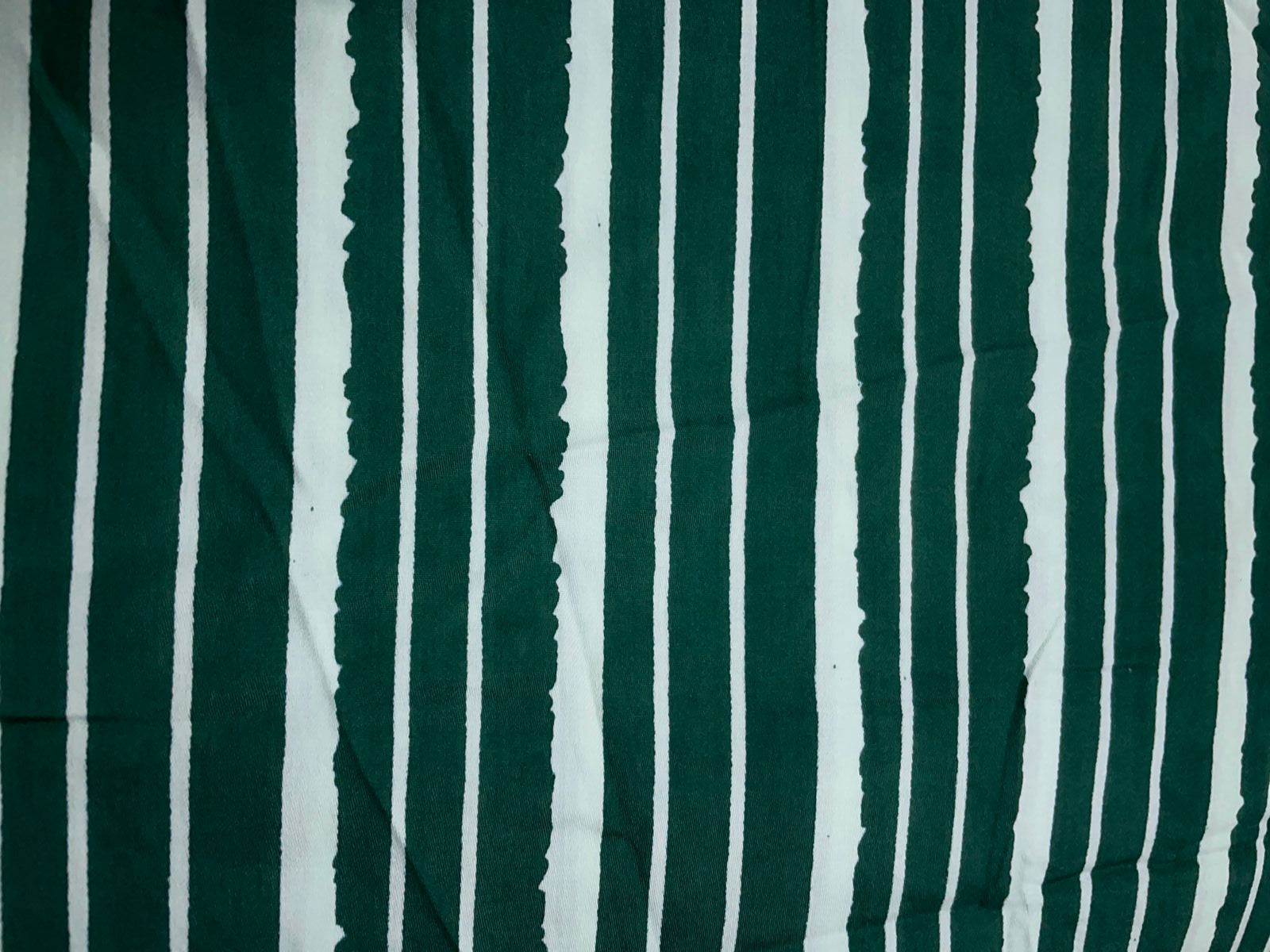 Green & White Stripes Modal Satin Fabric KTEX