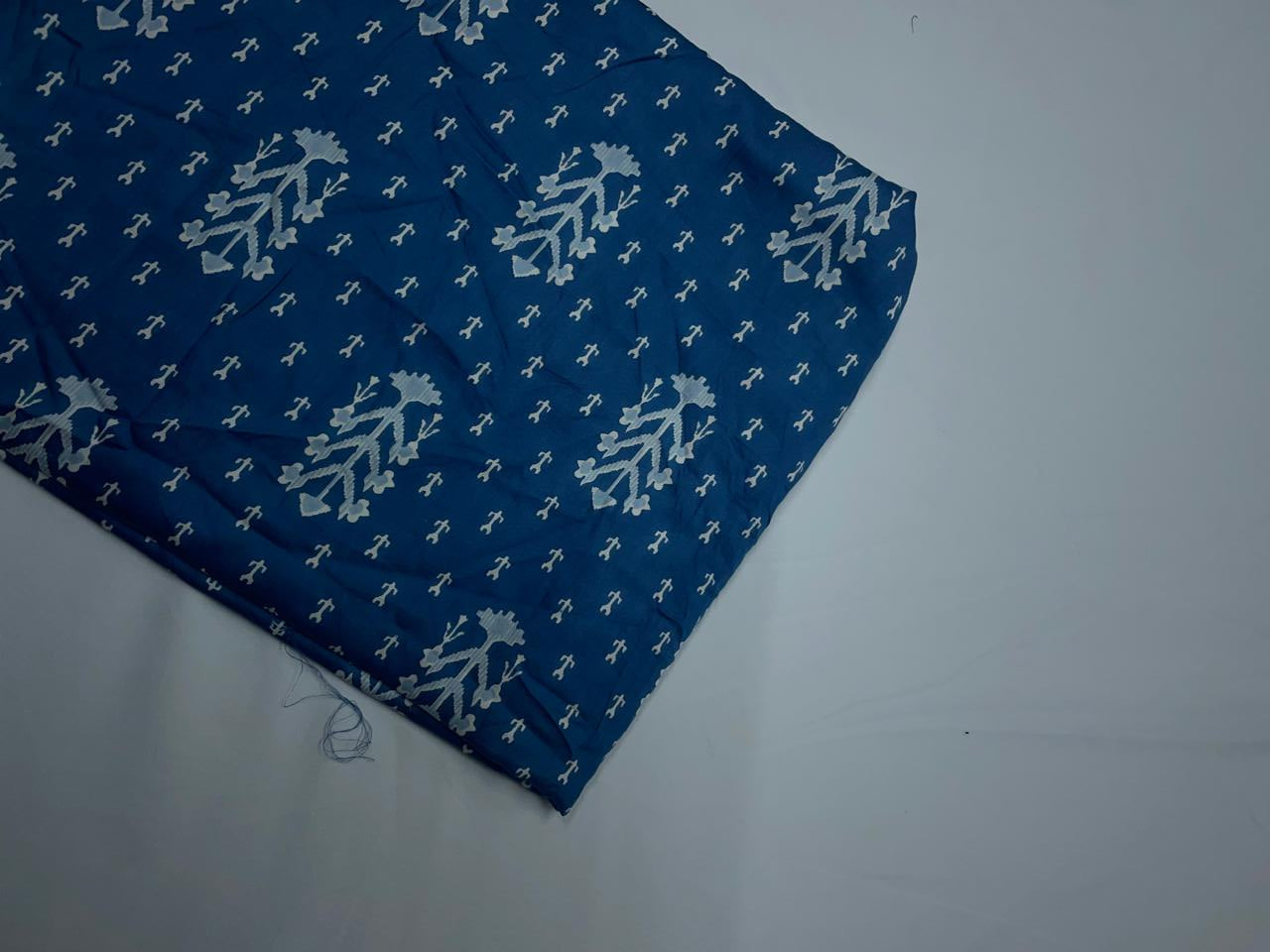 Blue Abstract Modal Satin Fabric KTEX