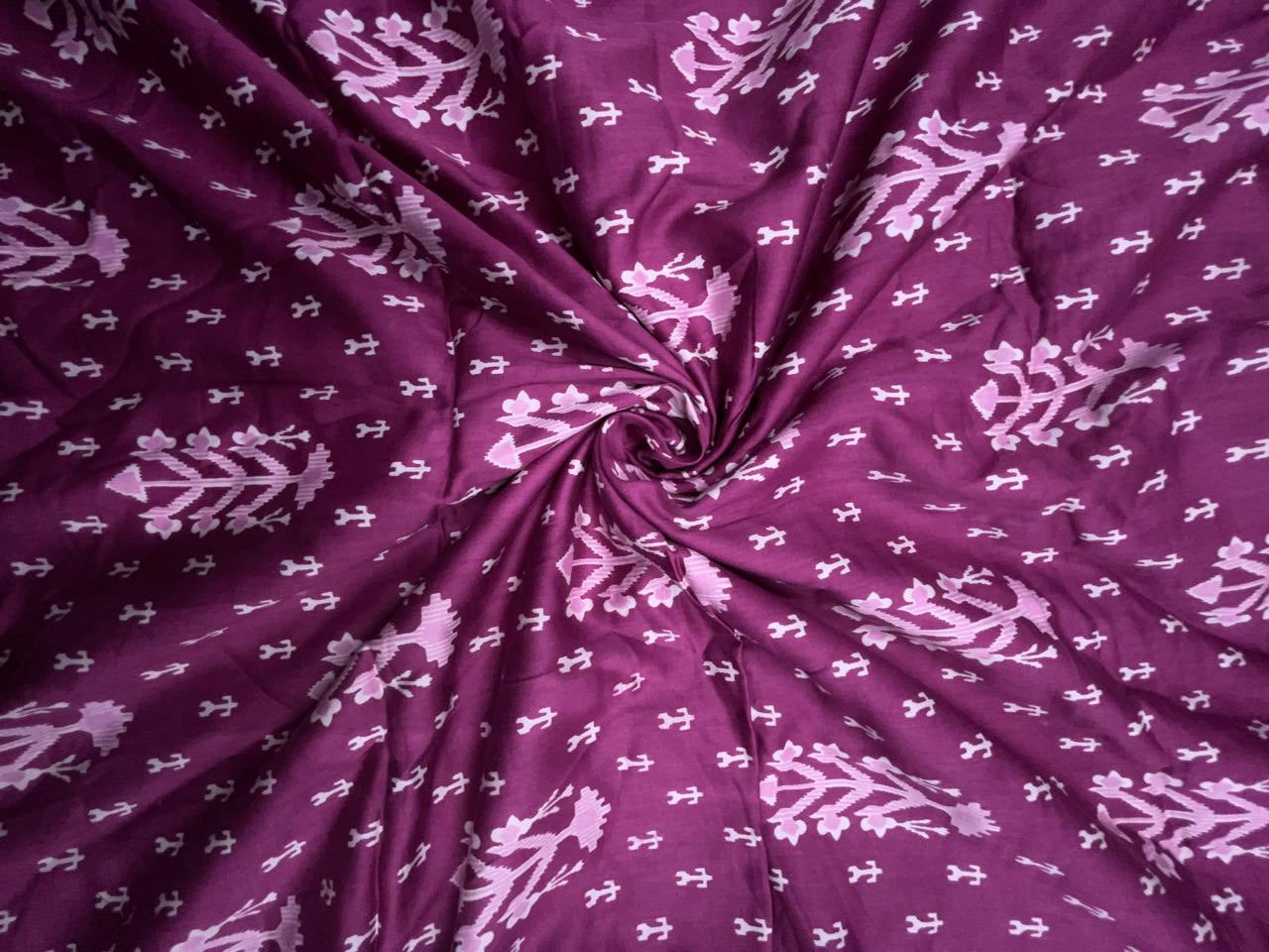 Deep & Magenta Abstract Modal Satin Fabric KTEX