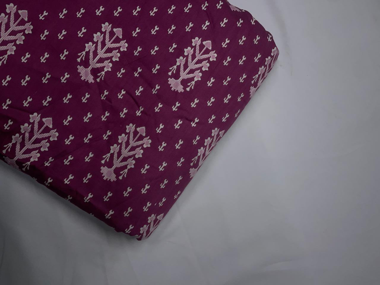 Deep & Magenta Abstract Modal Satin Fabric KTEX