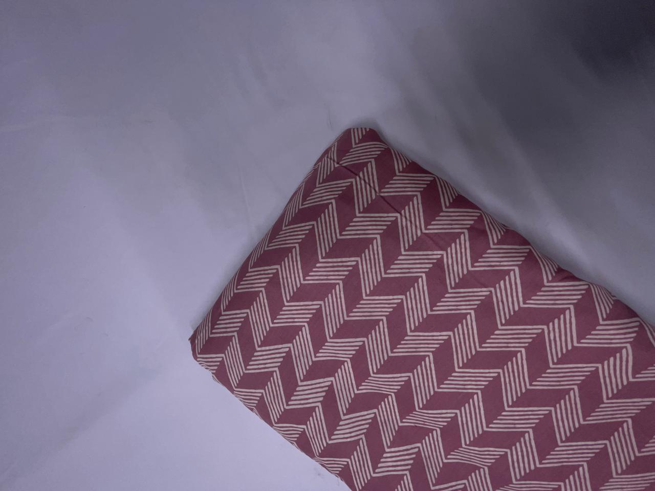 Dusty Pink & White Geometric Modal Satin Fabric KTEX