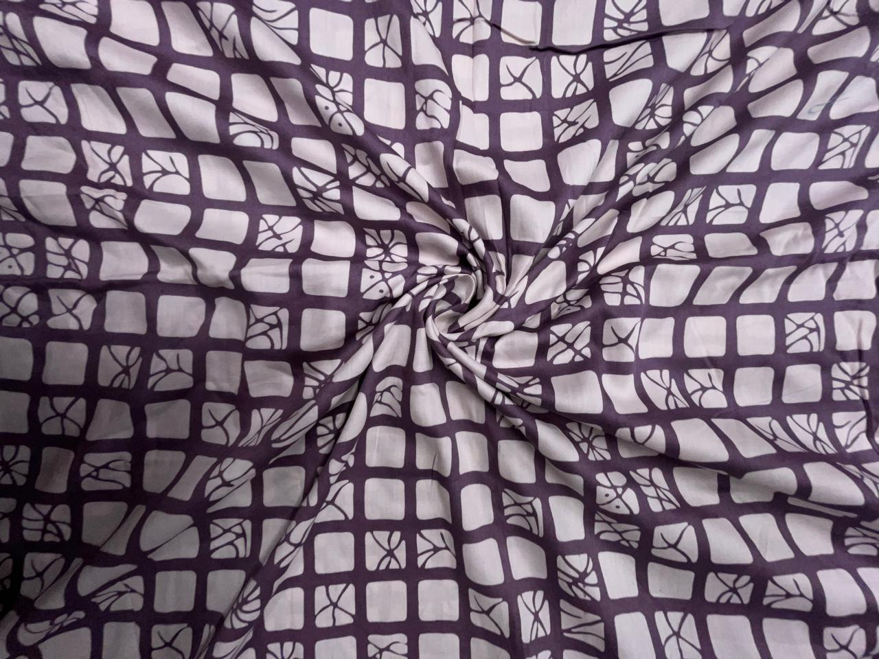 Onion Color Geometric Modal Satin Fabric KTEX