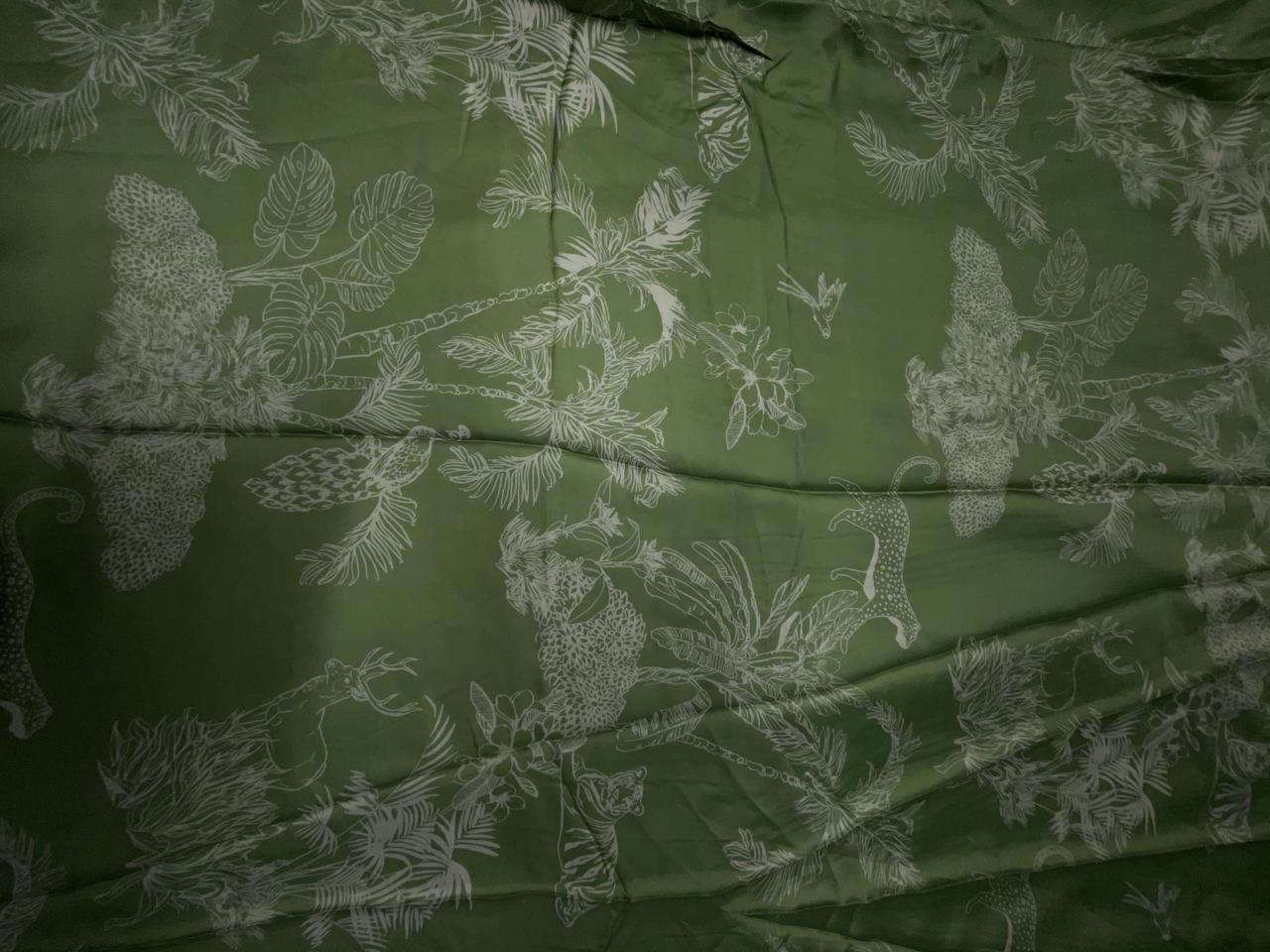 Green Quirky Georgette Satin Fabric KTEX