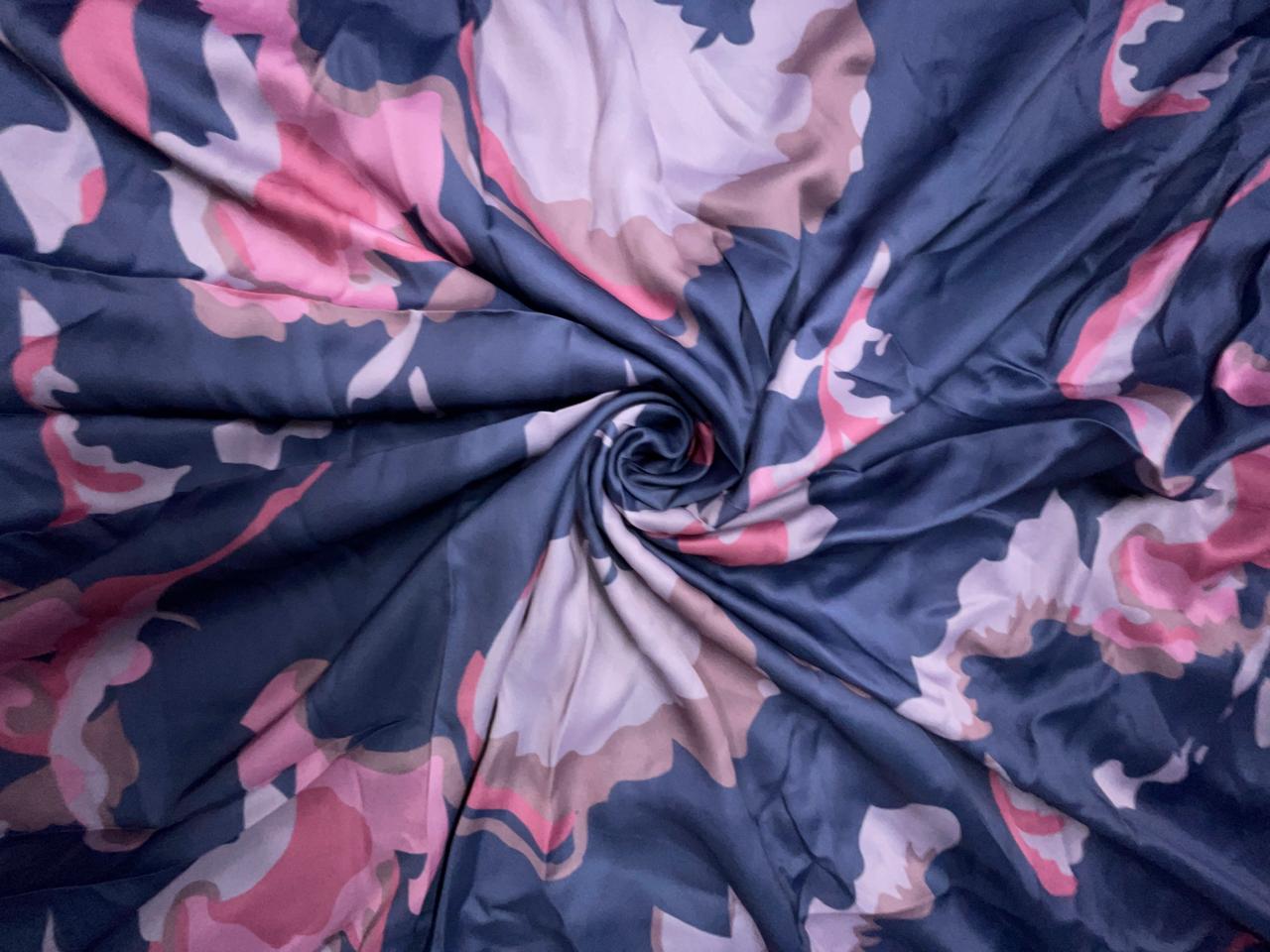 Grey Georgette Satin Fabric KTEX