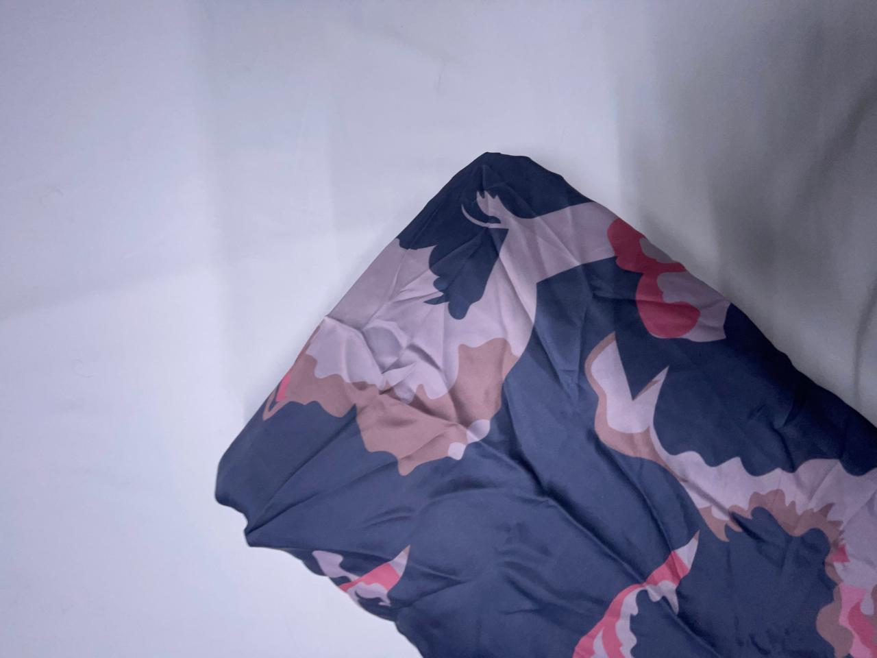 Grey Georgette Satin Fabric KTEX