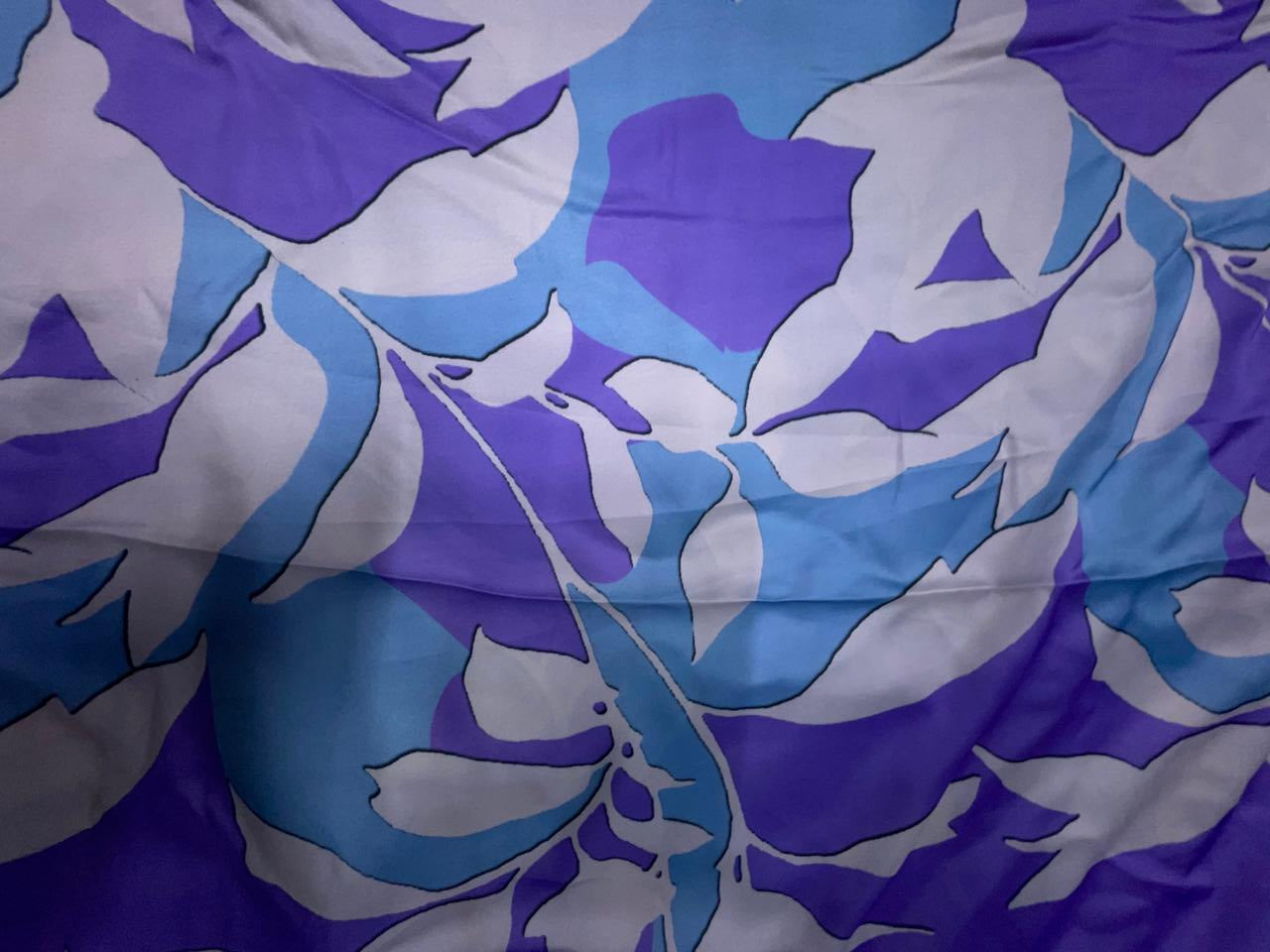 Multicolor Abstract Georgette Satin Fabric KTEX