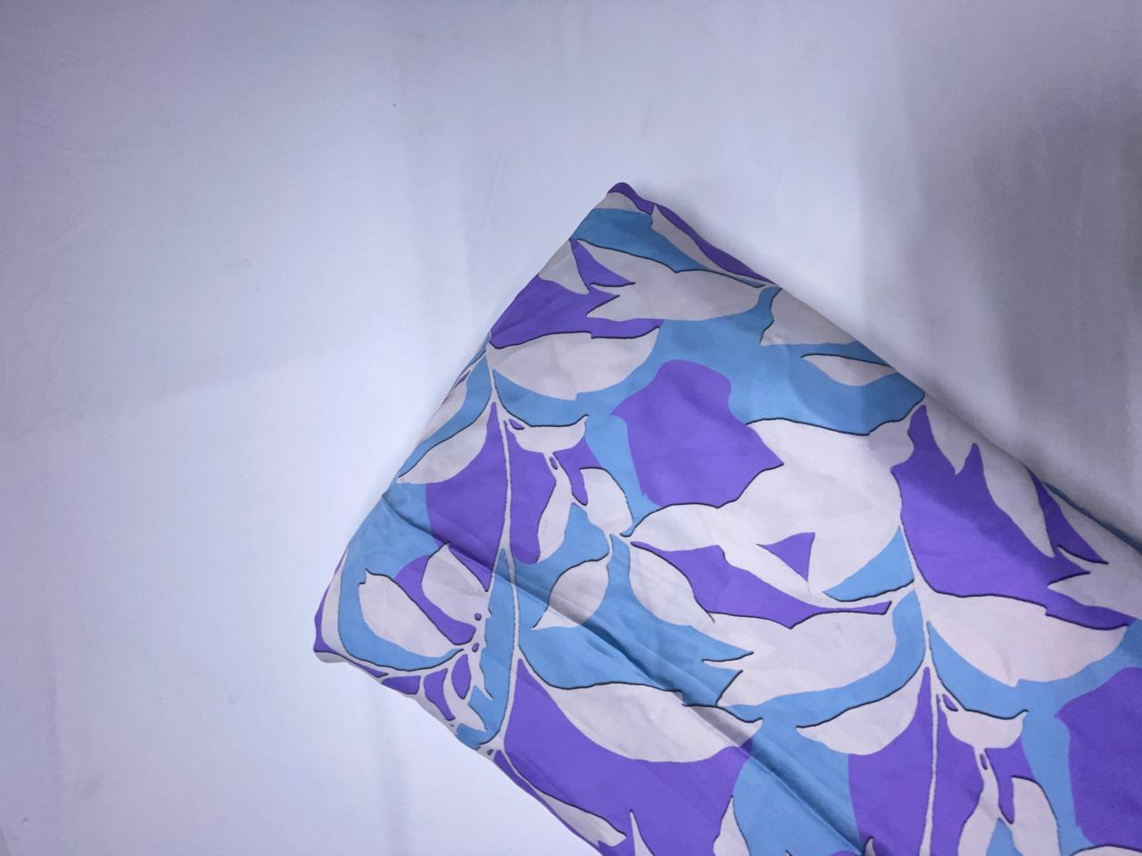 Multicolor Abstract Georgette Satin Fabric KTEX