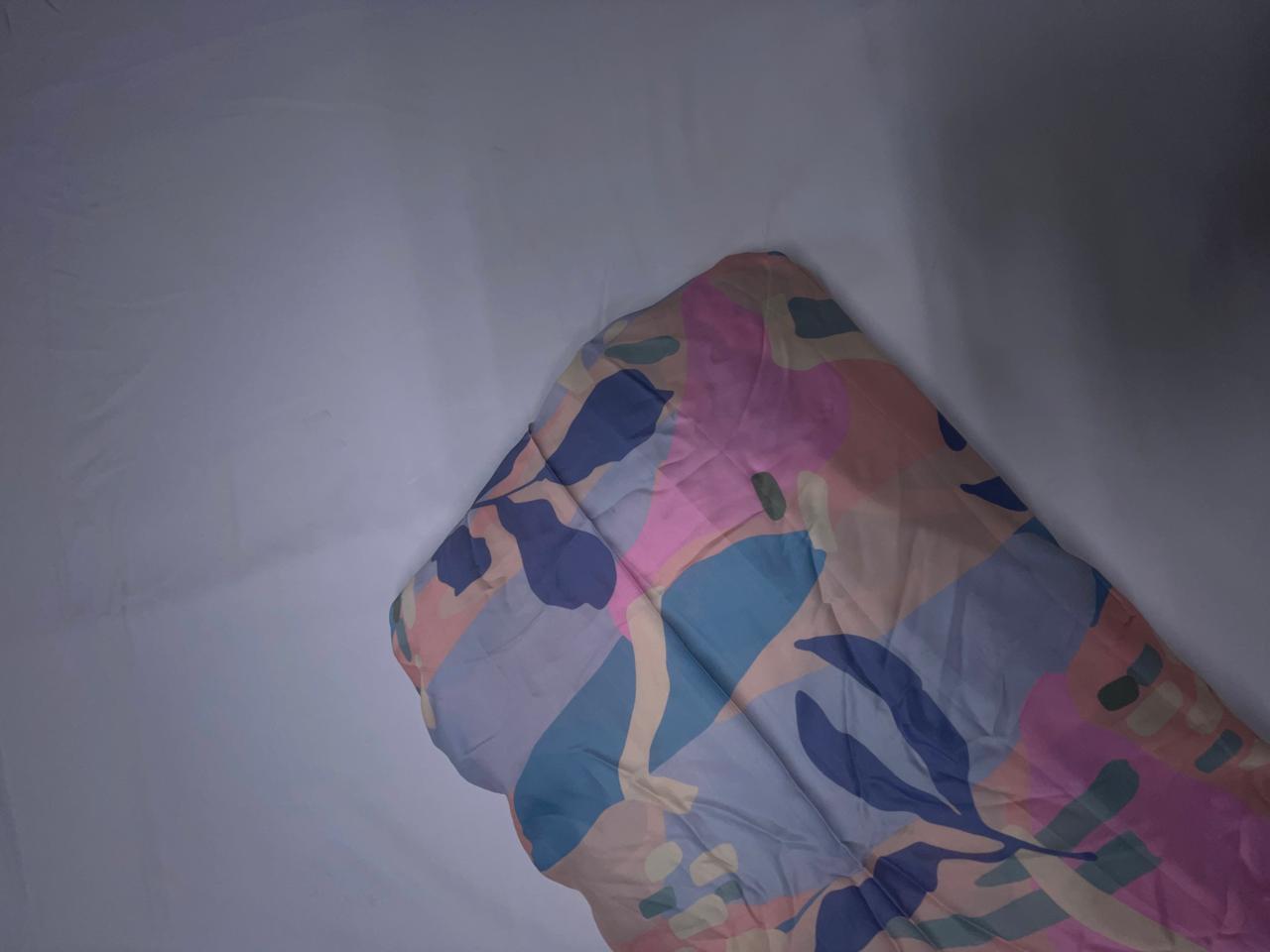 Multicolor Abstract Georgette Satin Fabric KTEX