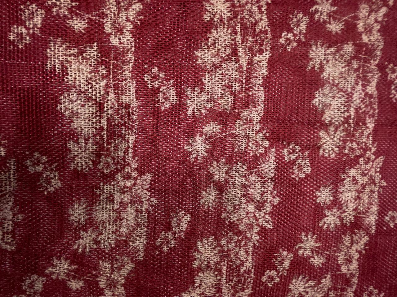 Red Abstract Cotton Crochet Fabric KTEX