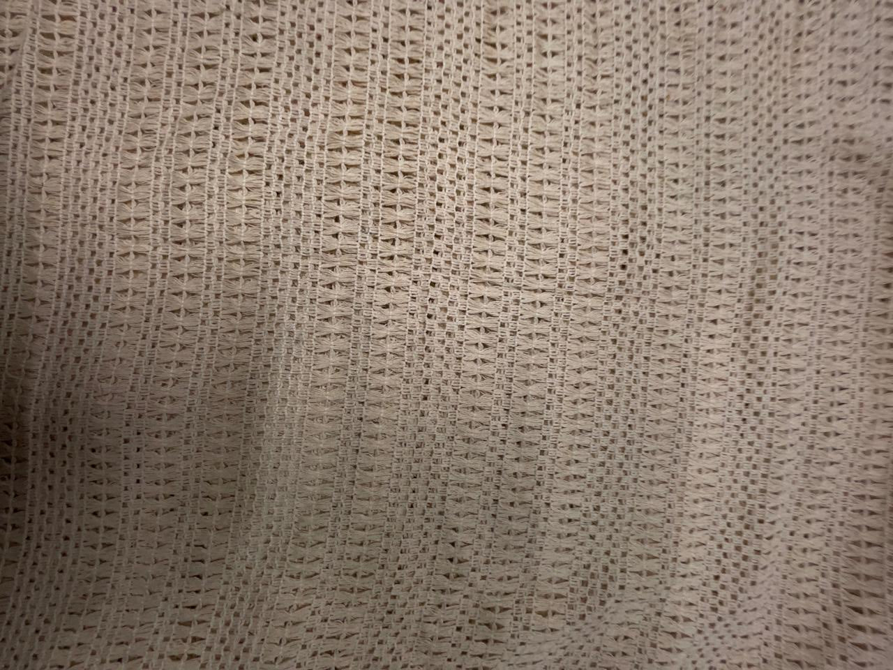 Cream Color Cotton Crochet Fabric KTEX