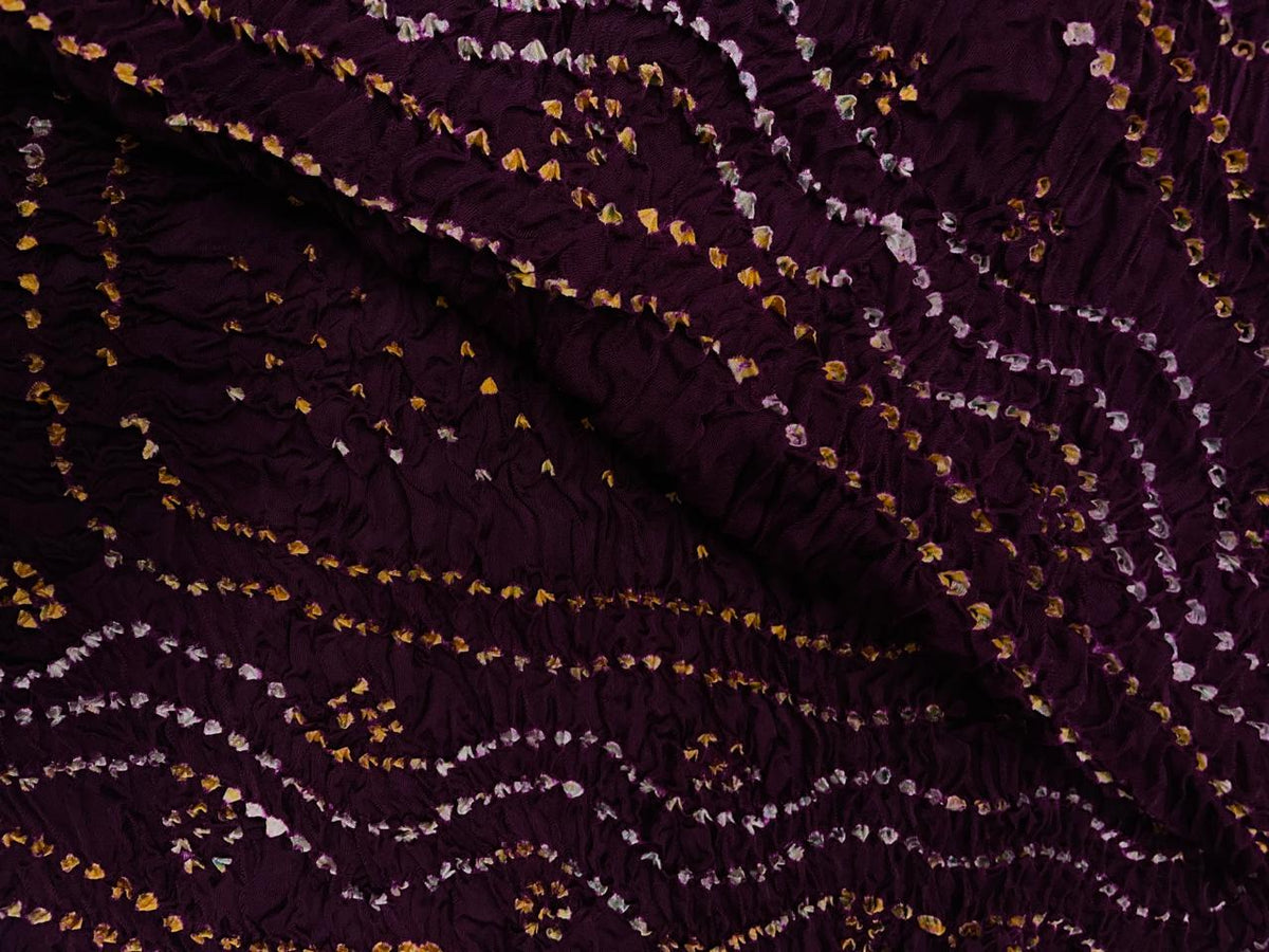 Dark Purple Pure Bandhani Dupatta Fabric KTEX