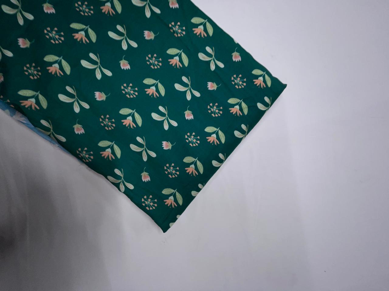 Green Floral Muslin Fabric KTEX