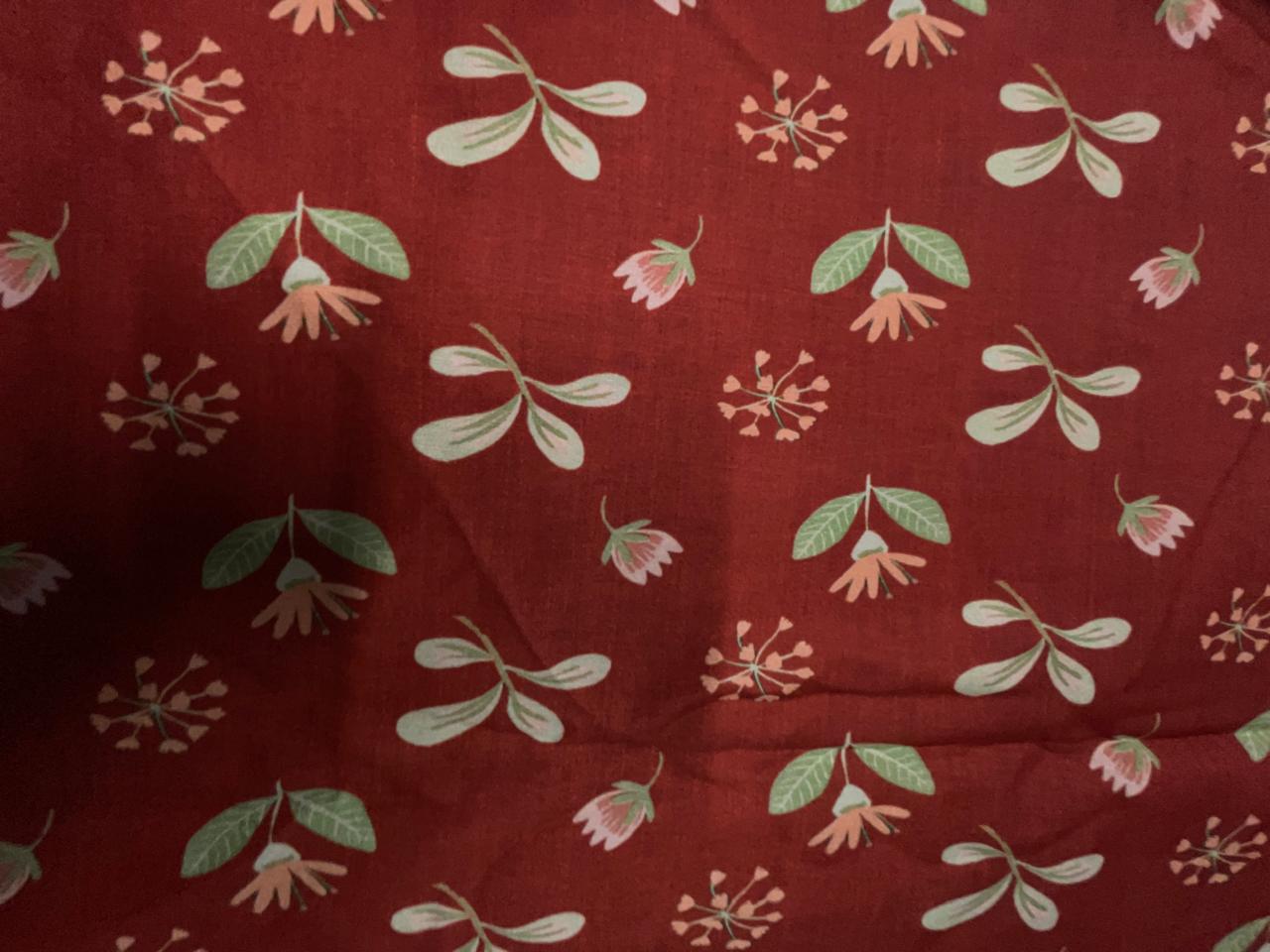 Magenta Pink Floral Floral Muslin Fabric KTEX