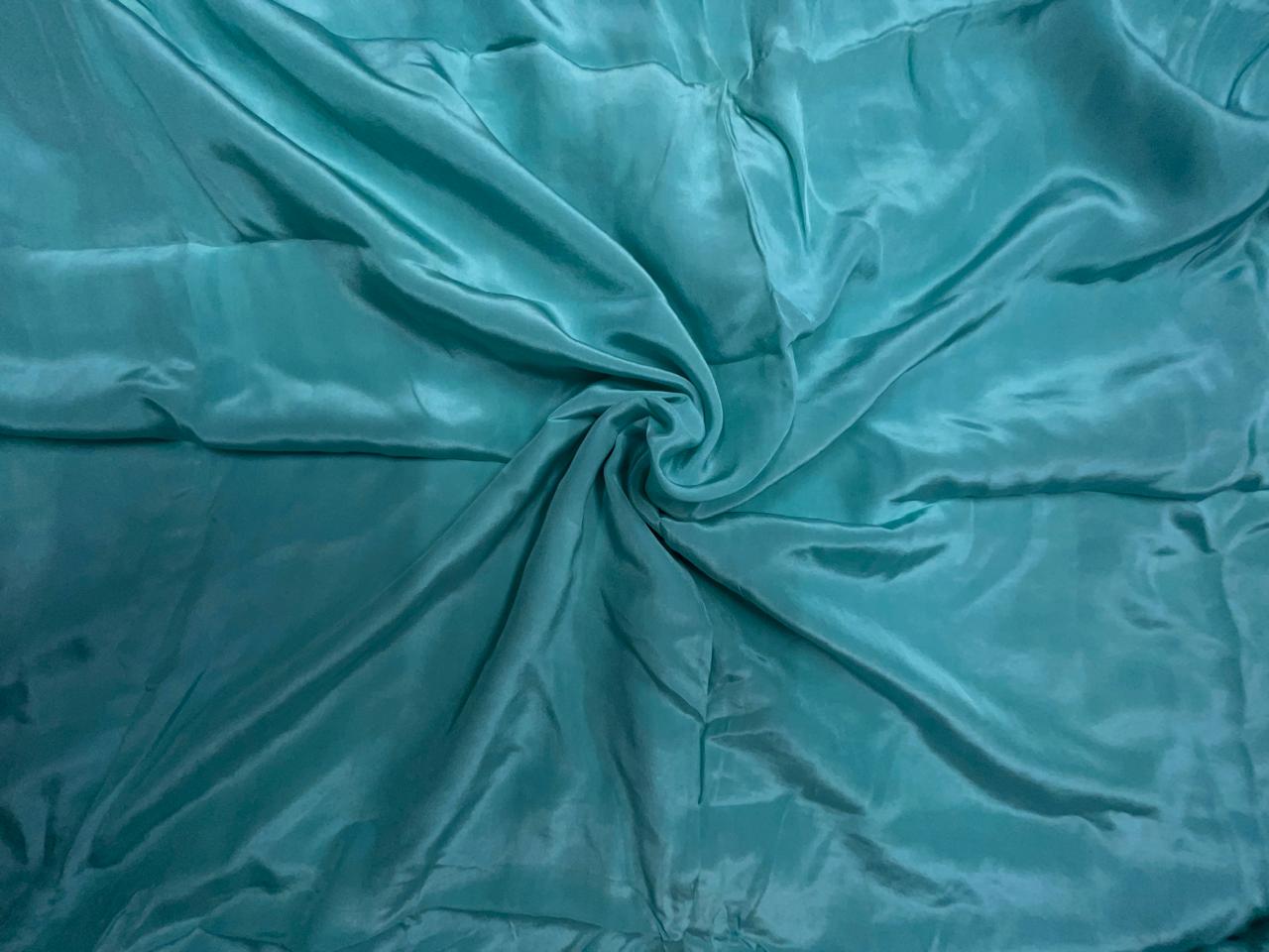 Sea Blue Plain Copy Crepe Fabric KTEX
